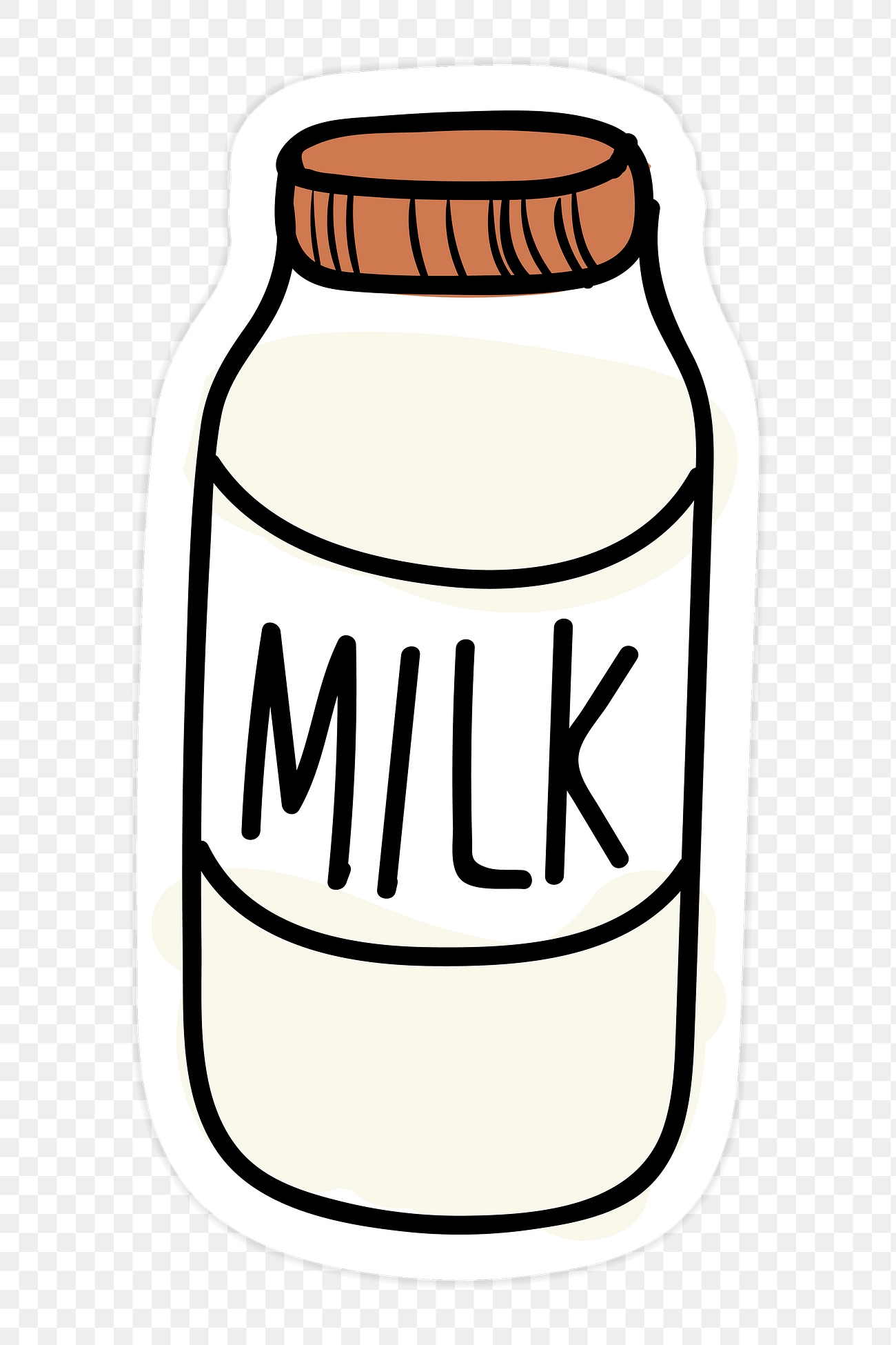 Milk bottle sticker png | Free stock illustration | High Resolution graphic