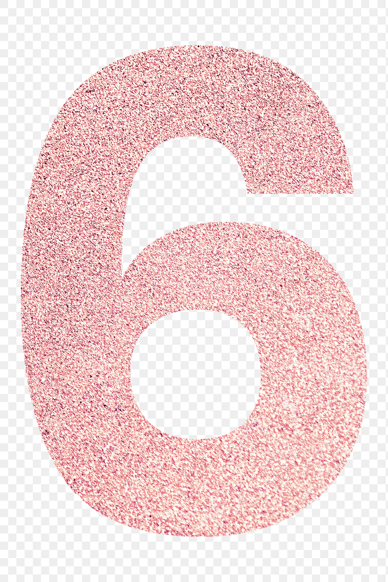 number-6-glitter-typography