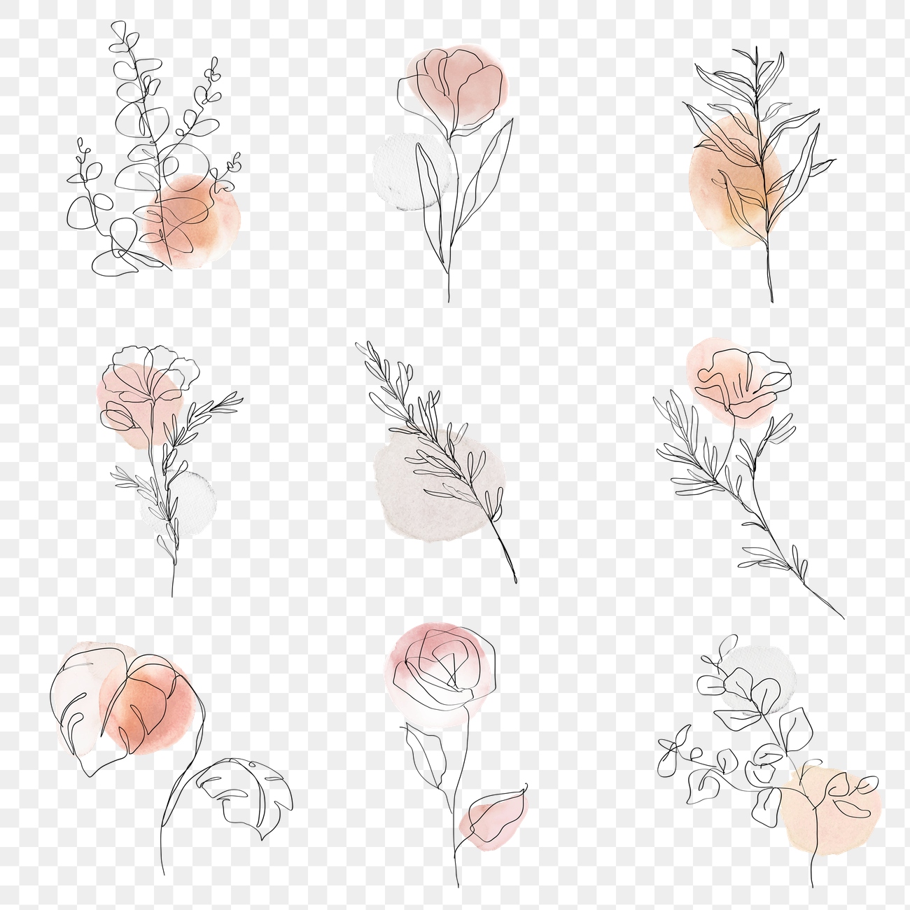 Minimalist Flower PNG Images | Free Vectors, PNGs, Mockups