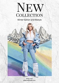 New winter collection poster template | Premium Editable Template ...