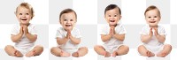 Babies png cut out element set, transparent background