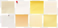 Sticky note png element set on transparent background