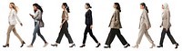 PNG Diverse women walking set, transparent background