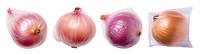 PNG Plastic wrapping over onion shallot plant food set, transparent background