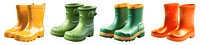 Boots png cut out element set, transparent background