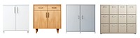 PNG Office cabinet home furniture set, transparent background