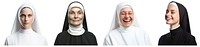 PNG Catholic nun, religion set, transparent background