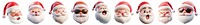 3d Christmas Santa head png cut out element set, transparent background