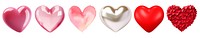 PNG Colorful heart shapes collection, element set on transparent background