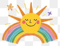 PNG Cute rainbow sun and star illustration clothing swimwear outdoors.