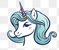 PNG Vector illustration of Cute unicorn head art illustrated drawing.