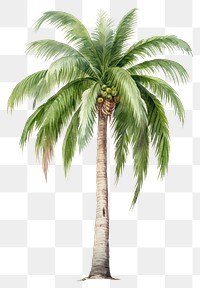 PNG Illustration of palm tree arecaceae produce coconut.