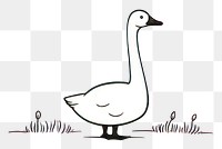 PNG Hand drawn illustration of goose anseriformes waterfowl animal.