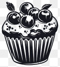 PNG Blueberry muffin cupcake dessert produce.