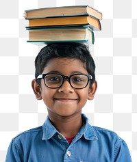 PNG Indian children boy glasses photo head.