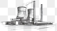 PNG Nuclear powerplant drawing architecture illustrated.
