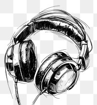 PNG Wireless headphones drawing illustrated electronics.