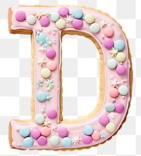 Letter D png cookie art alphabet, transparent background
