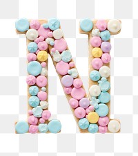 Letter N png cookie art alphabet, transparent background