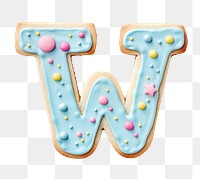 Letter W png cookie art alphabet, transparent background