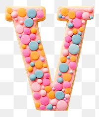 Letter V png cookie art alphabet, transparent background