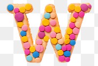 Letter W png cookie art alphabet, transparent background