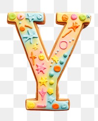 Letter Y png cookie art alphabet, transparent background