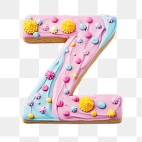 Letter Z png cookie art alphabet, transparent background