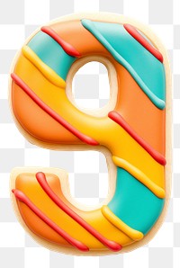 Number 9 png cookie art font, transparent background