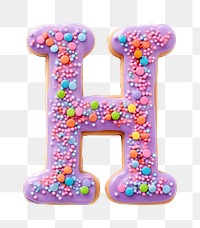 Letter H png cookie art alphabet, transparent background