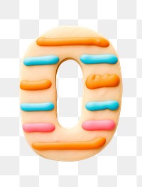 Number 0 png cookie art font, transparent background