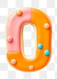 Number 0 png cookie art font, transparent background