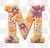 Letter M png cookie art alphabet, transparent background