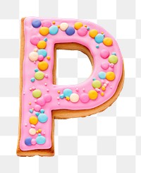 Letter P png cookie art alphabet, transparent background