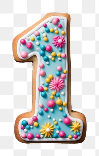 Number 1 png cookie art font, transparent background