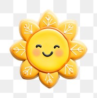 Sun icon png cookie art shape, transparent background