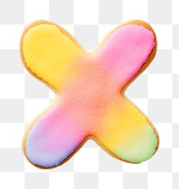 Cross mark sign png cookie art symbol, transparent background