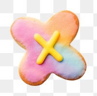 Cross mark sign png cookie art symbol, transparent background