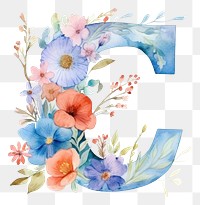 PNG Floral inside Alphabet C flower text number.