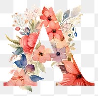 PNG Floral inside Alphabet A flower art pattern