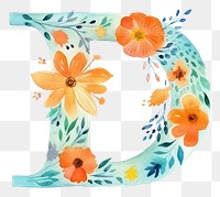 PNG Floral inside Alphabet D flower text art.