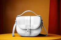 PNG leather handbag mockup, transparent design