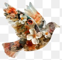 PNG Flower resin dove flying shaped accessories accessory pottery.
