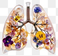 PNG Flower resin lungs shaped accessories accessory gemstone.