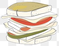 PNG Minimalist symmetrical sandwich publication illustrated drawing.