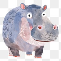 PNG hippo safari animal digital art, transparent background