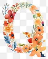 PNG Floral inside alphabet q text graphics pattern.
