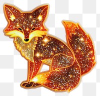 PNG Glitter fox flat sticker accessories accessory jewelry.