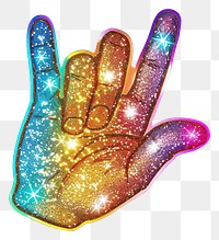 PNG Glitter hand sign flat sticker accessories accessory clothing.