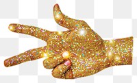 PNG Glitter hand sign flat sticker accessories accessory gemstone.